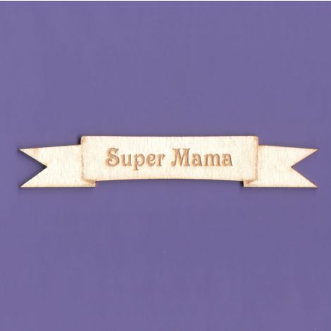 Tekturka Crafty Moly Napis G4 - Super Mama Wstążka